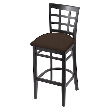 25 Counter Stool,Black Finish,Rein Coffee Seat